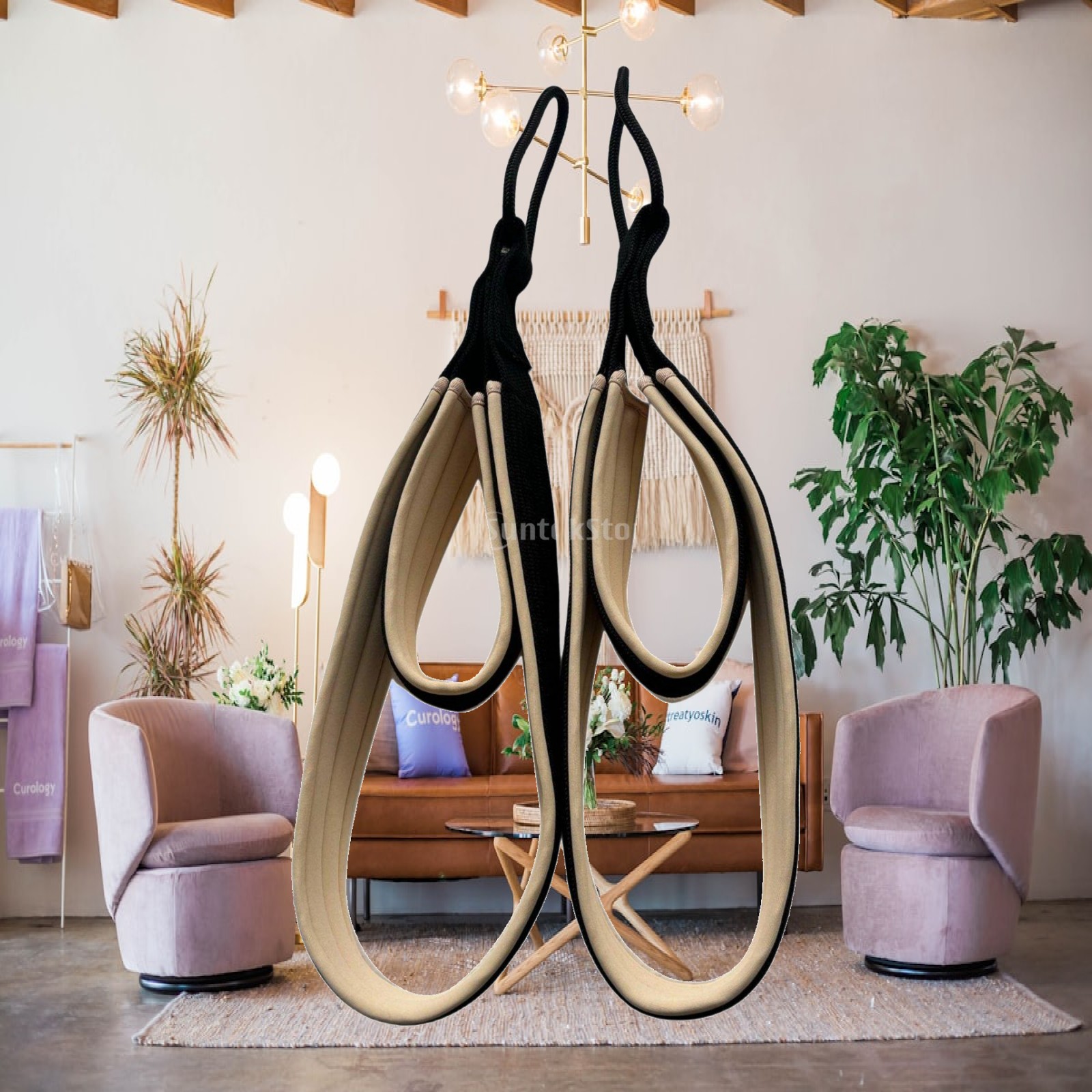 Pilates & Yoga Training Center - Pilates-Überkopfgriff mit Rutschfestem Griff, Pilates-Gurt für