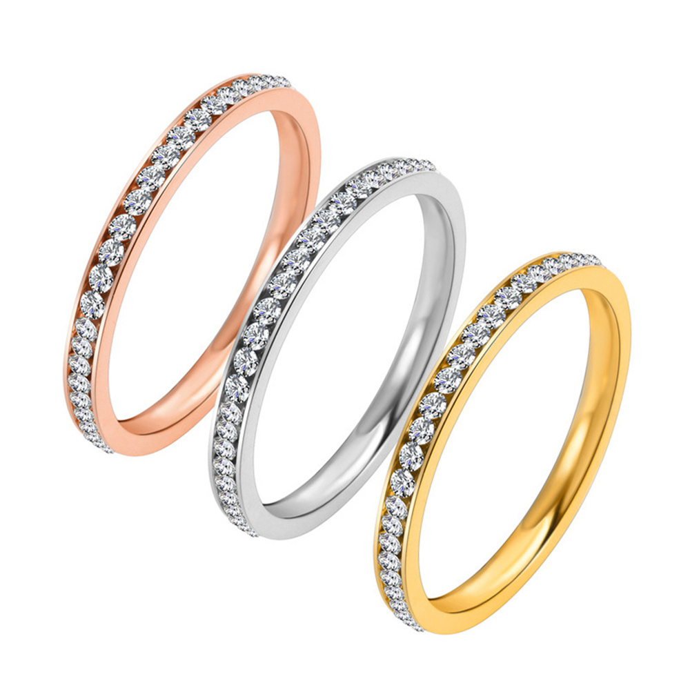 Pilates Ring Magic - 2mm Iced Out Zirkonia Ring Weibliche