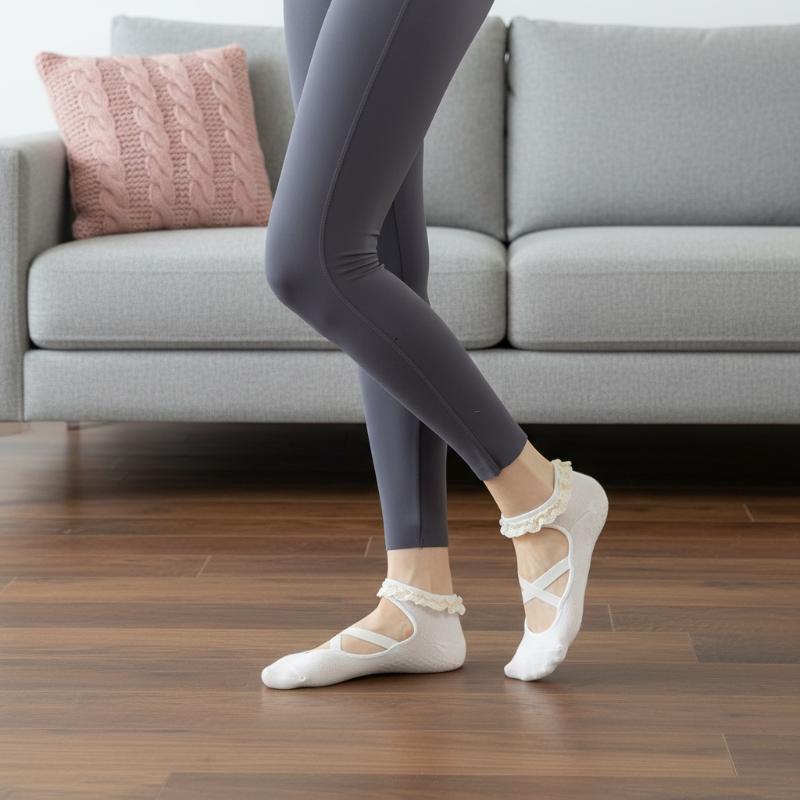 Pilates & Yoga Training Center - 1 Paar Niedliche Spitzen-Pilates-Socken für Damen,